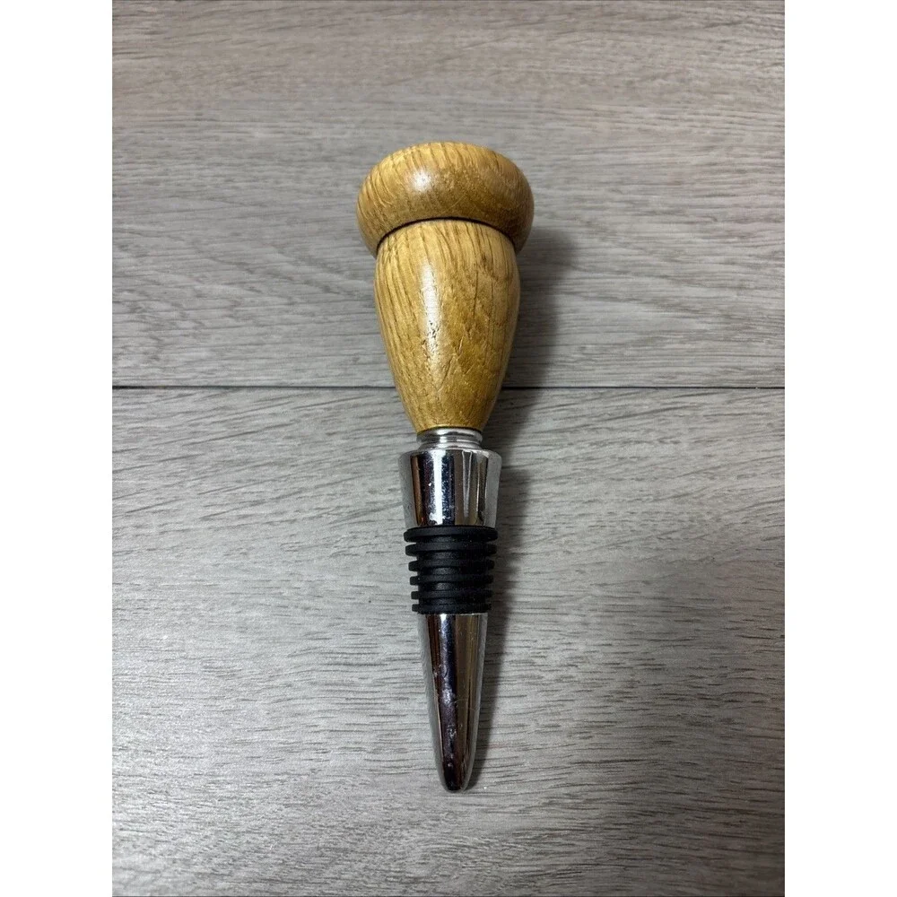 United States Army Wine Stopper and Cork Screw Wooden Top Metal Bottom Military